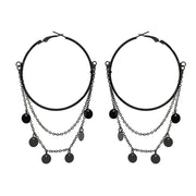 Sweet punk style black pentagonal star earrings Gothic dark earrings - Memoriex 