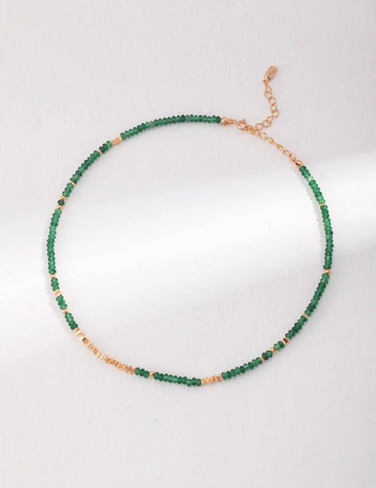 Synthetic Emerald Beaded Necklace - Memoriex