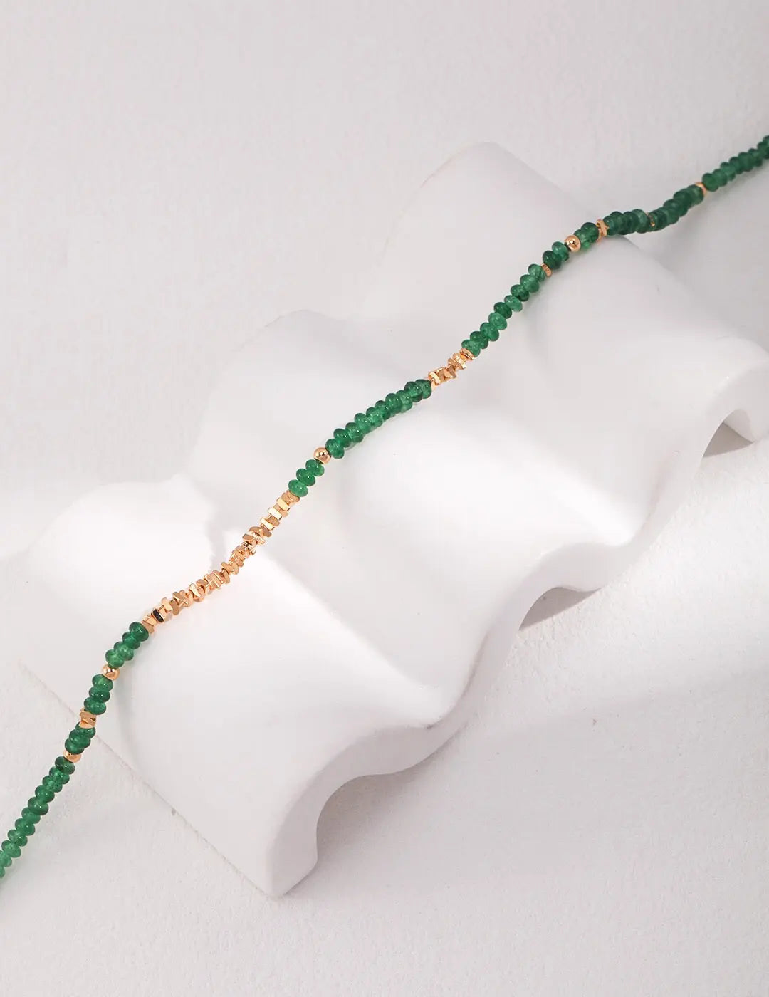 Synthetic Emerald Beaded Necklace - Memoriex