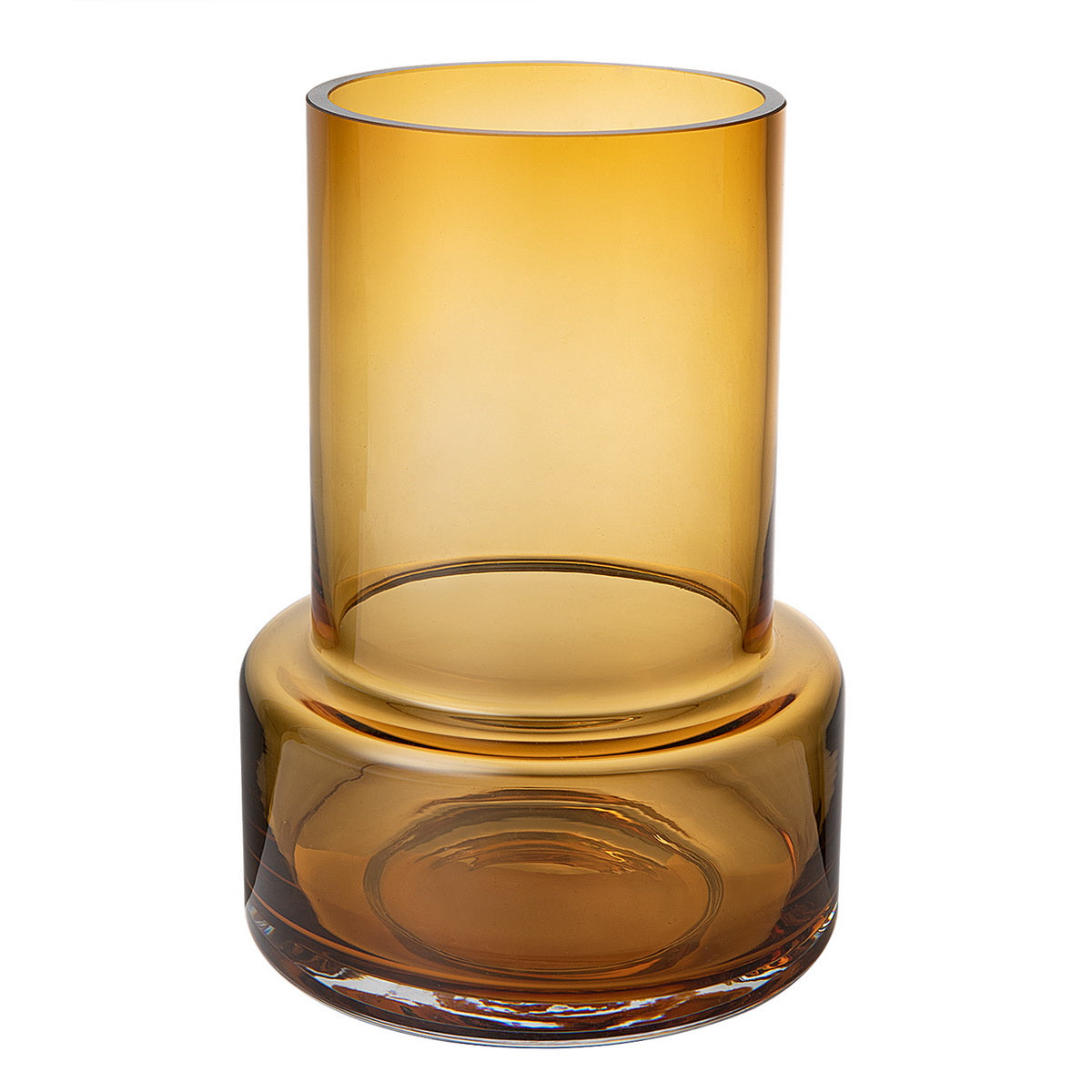 retro style thick glass vase, amber color: TYLER-0