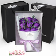 Teacher's Day Gift Eve Valentine's Day Dried Flowers Small Bouquet Of 9 Roses Soap Bouquet Gift Box - Memoriex 
