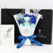 Teacher's Day Gift Eve Valentine's Day Dried Flowers Small Bouquet Of 9 Roses Soap Bouquet Gift Box - Memoriex 