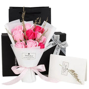 Teacher's Day Gift Eve Valentine's Day Dried Flowers Small Bouquet Of 9 Roses Soap Bouquet Gift Box - Memoriex 