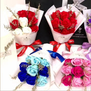 Teacher's Day Gift Eve Valentine's Day Dried Flowers Small Bouquet Of 9 Roses Soap Bouquet Gift Box - Memoriex 