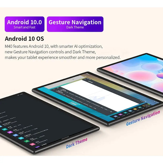 Teclast M40 10.1'' Tablet 1920x1200 4G Network UNISOC T618 Octa Core 6GB RAM 128GB ROM Tablets PC Android 10 Dual Wifi Type-C - Memoriex 