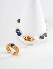 Textured Band Sapphire Zircon Ring-3