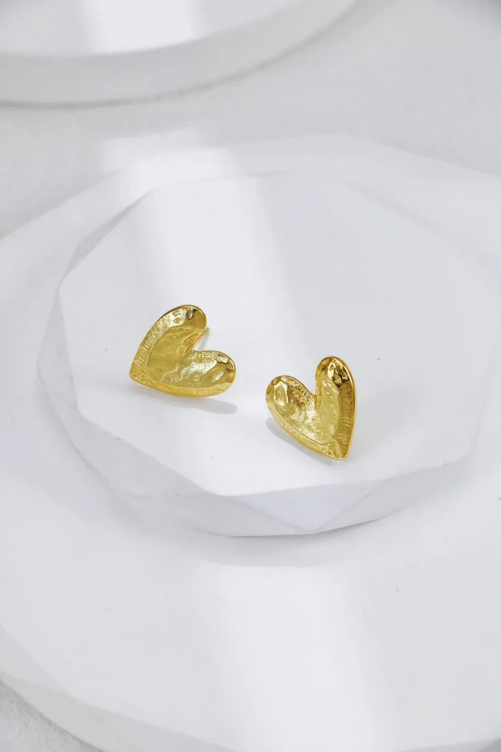 Textured Heart Earrings - Memoriex 