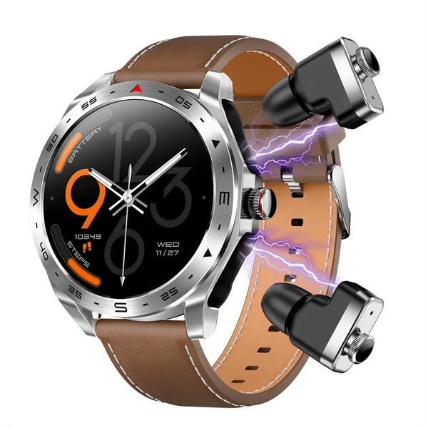 The New T95 Smart Watch With Earphones 1.52 Inch Ips 2 In 1Exercise Blood Pressure Blood Oxygen Message Reminder Smart Watch - Memoriex 