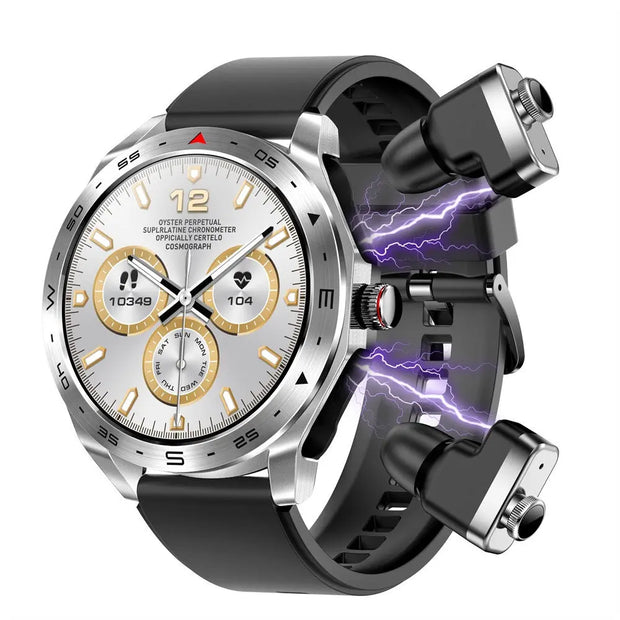 The New T95 Smart Watch With Earphones 1.52 Inch Ips 2 In 1Exercise Blood Pressure Blood Oxygen Message Reminder Smart Watch - Memoriex 