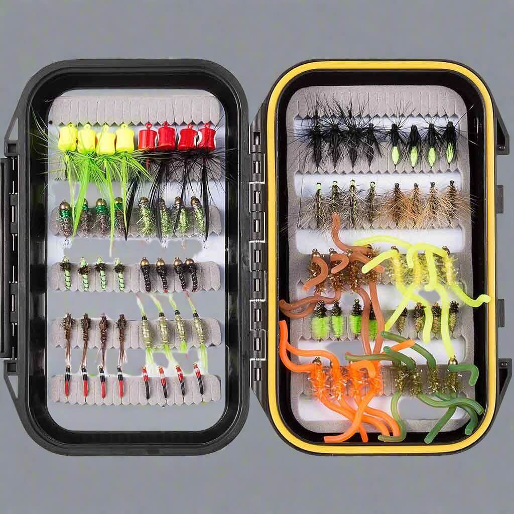 Memorex 80-Piece Fly Fishing Assortment with Waterproof Box - Essential for Anglers