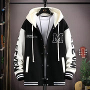 Thick hoodie jacket for boys contrasting colors hooded embroidery heavyweight jacket for teenagers - Memoriex 
