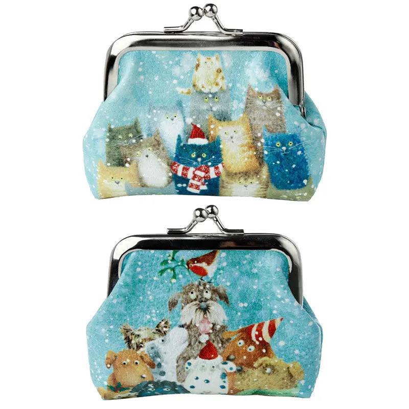 Tic Tac Jan Pashley Christmas Cats and Dogs Purse XPUR126-0