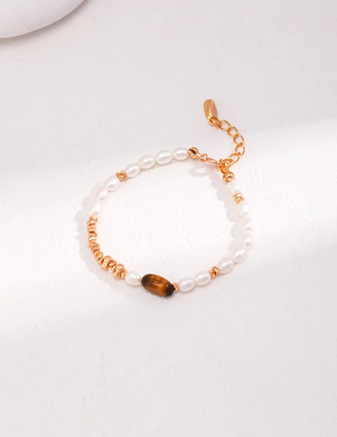 Tiger Eye Stone Pearl Bracelet-0