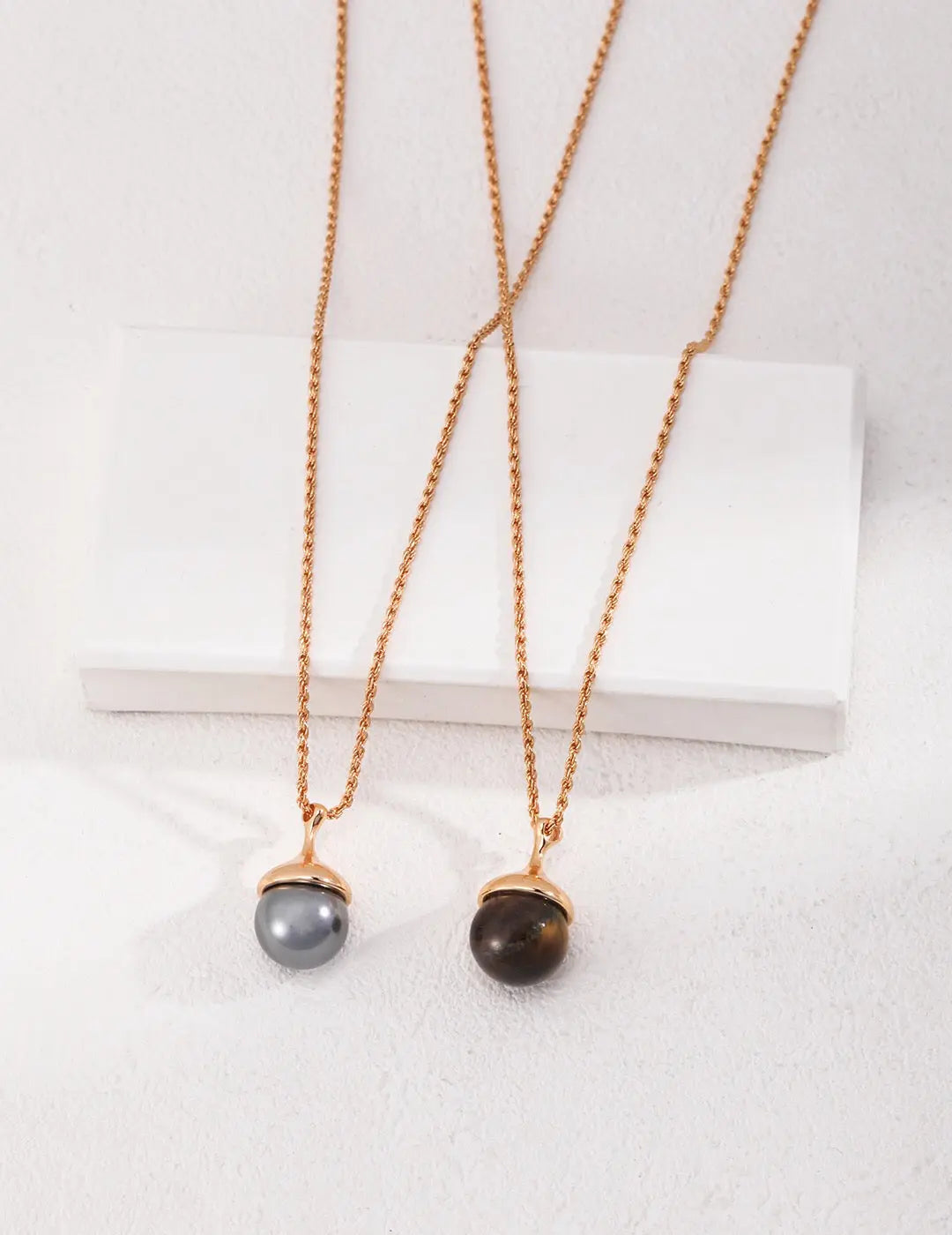 Tiger Eye's Ball Necklace-0