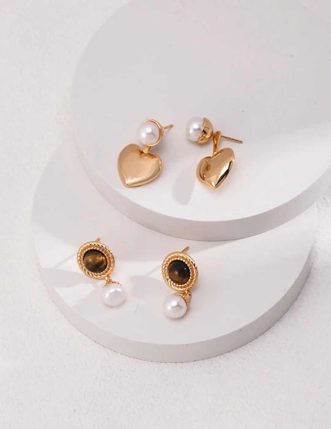 Tiger's Eye Pearl Earrings - Memoriex