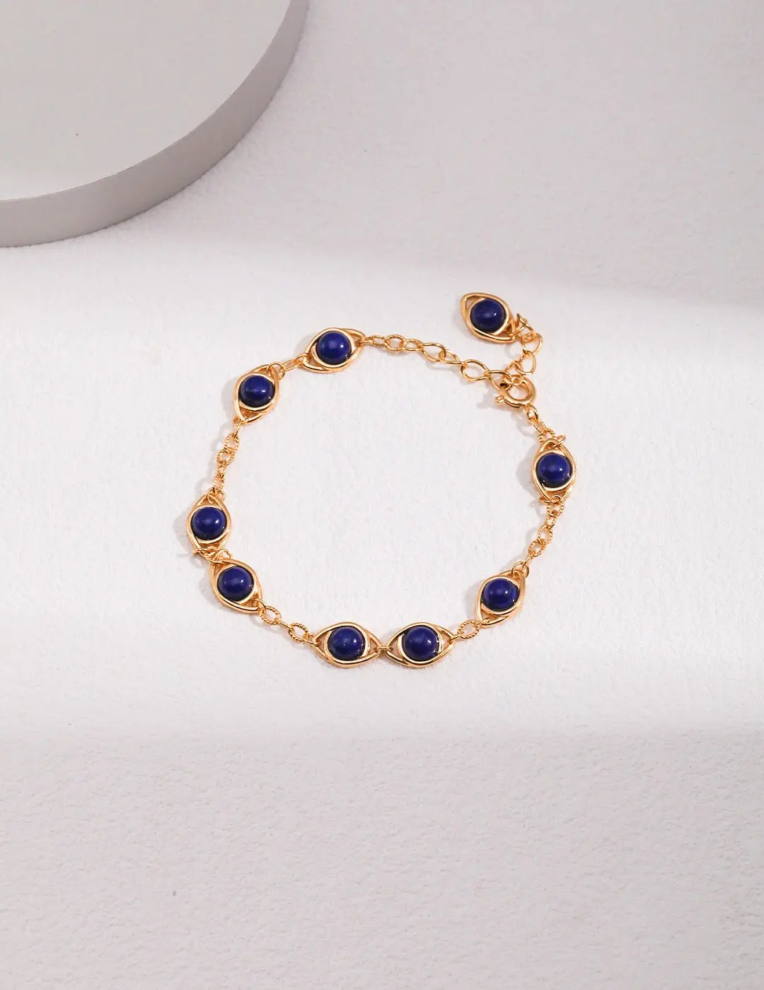 Lapis lazuli / Tigers Eye Stone Adjustable Bracelet-4