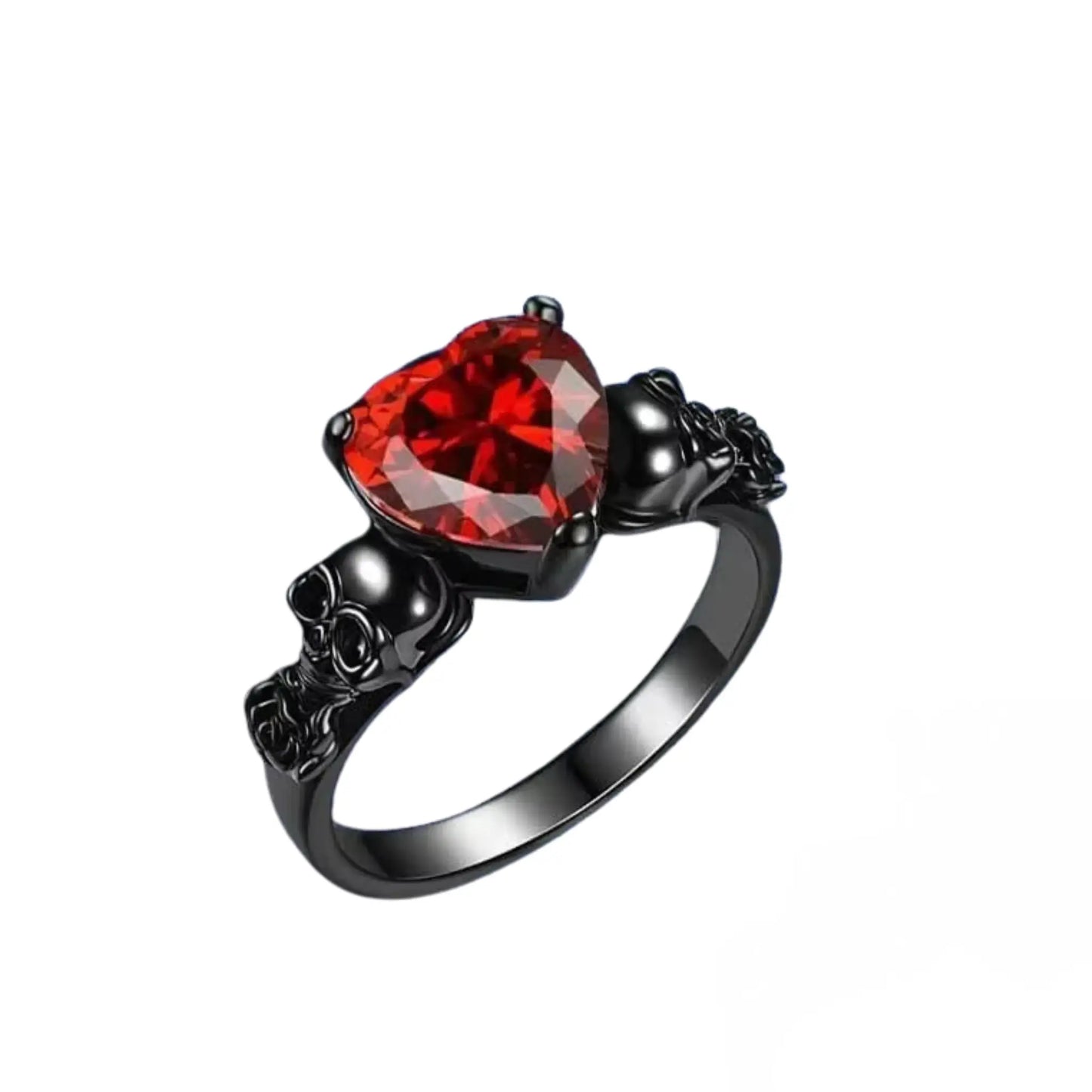 'Til death do us part Blood Red Heart skull ring-1