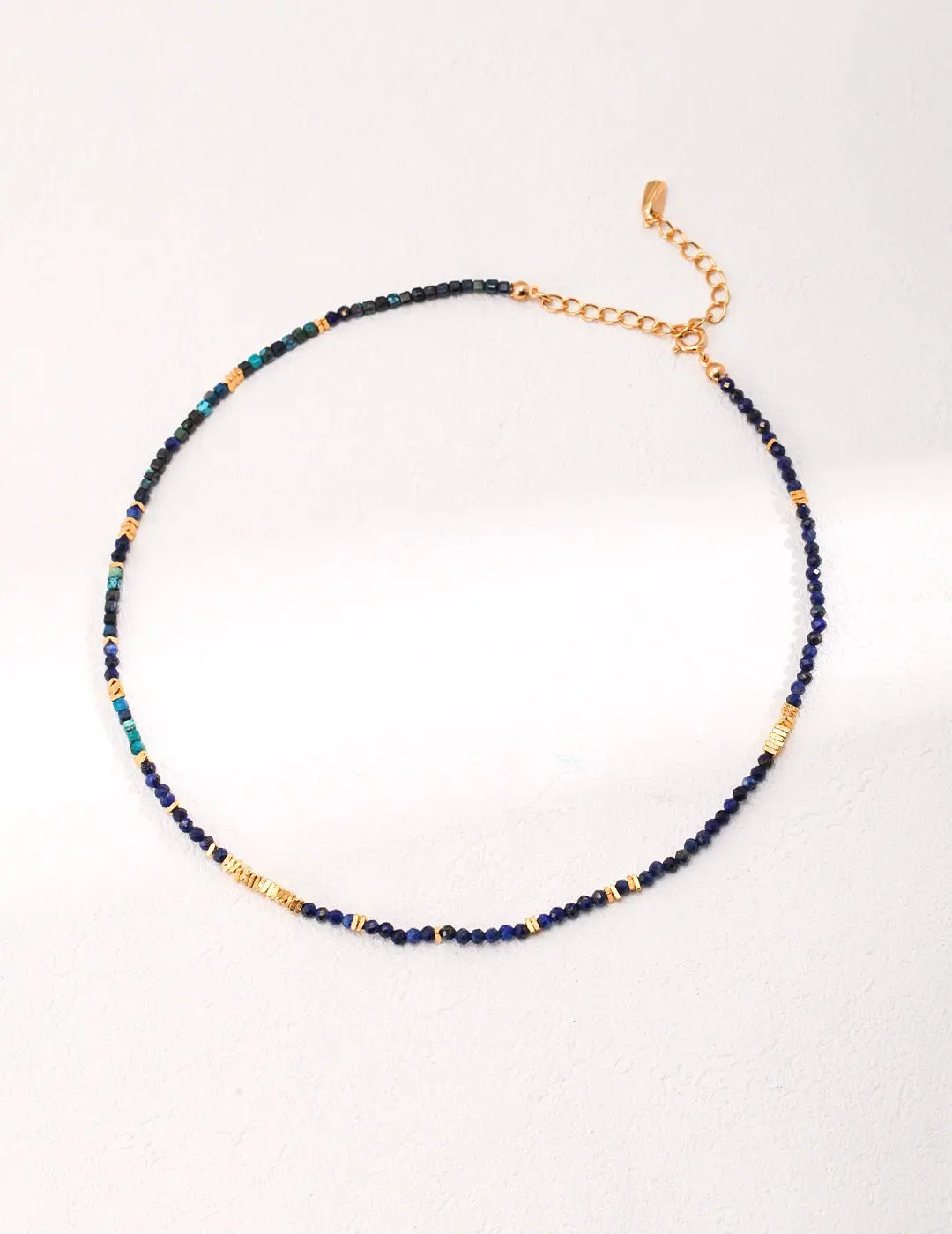 Tiny Lapis Lazuli Beaded Necklace - Memoriex