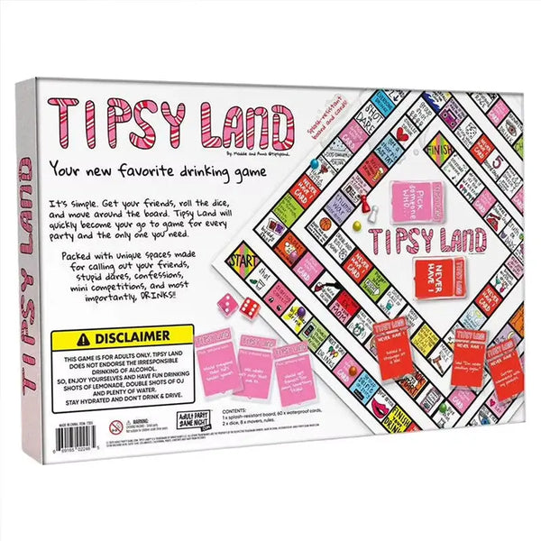 Tipsy Land Drinking Games: Interactive game for adult girls' nights, bachelorette & Halloween parties. For 2 - 8 players. - Memoriex 