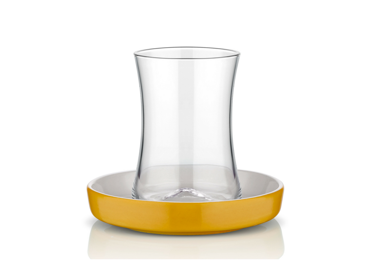 Istanbul Tiryaki Tea Glass and Saucer - Yellow-0