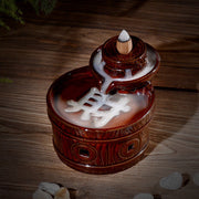 Top Quality Ceramic Cattle Turn The World Back Flow Incense Burner - Memoriex 