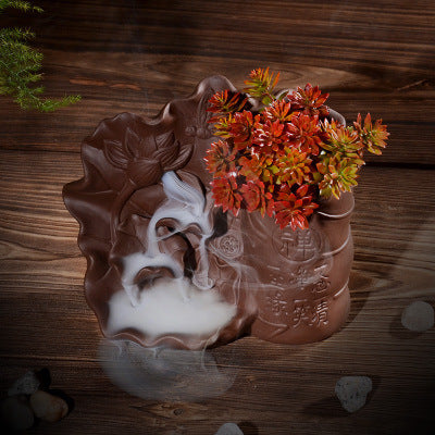 Top Quality Ceramic Cattle Turn The World Back Flow Incense Burner - Memoriex 