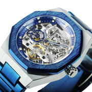 Tourbillion Mechanical Watch for Men Automatic Steel Strap Skeleton Mens Watches Top Brand Luxury - Memoriex 