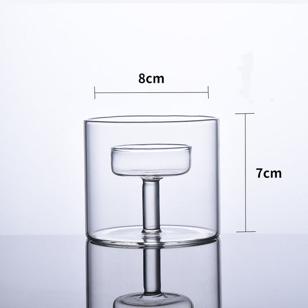 Transparent Glass Candlestick Handmade Borosilicate Holiday Decoration - Memoriex 