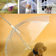 Transparent Pet Umbrella Portable Built-in Leash Puppy Umbrella Cat Raincoat - Memoriex 