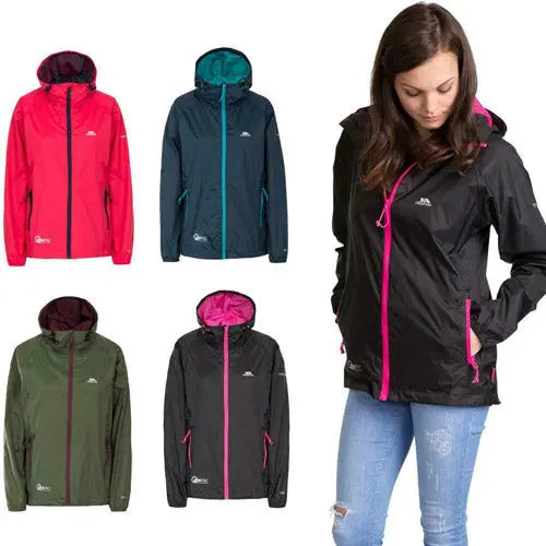 Trespass Qikpac Ladies Waterproof Hooded Jacket - Clearance - Memoriex 