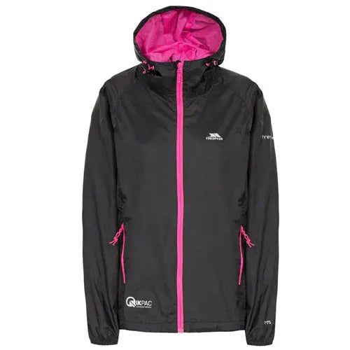 Trespass Qikpac Ladies Waterproof Hooded Jacket - Clearance - Memoriex 