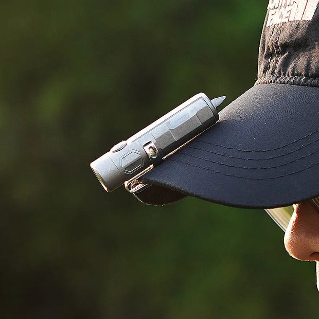 Tri Color Titanium Alloy LED Flashlight Pocket EDC Rechargeable Small Powerful Flashlight High Lumens-1