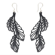 Trifolia Upcycled Rubber Statement Leaf Earrings-1