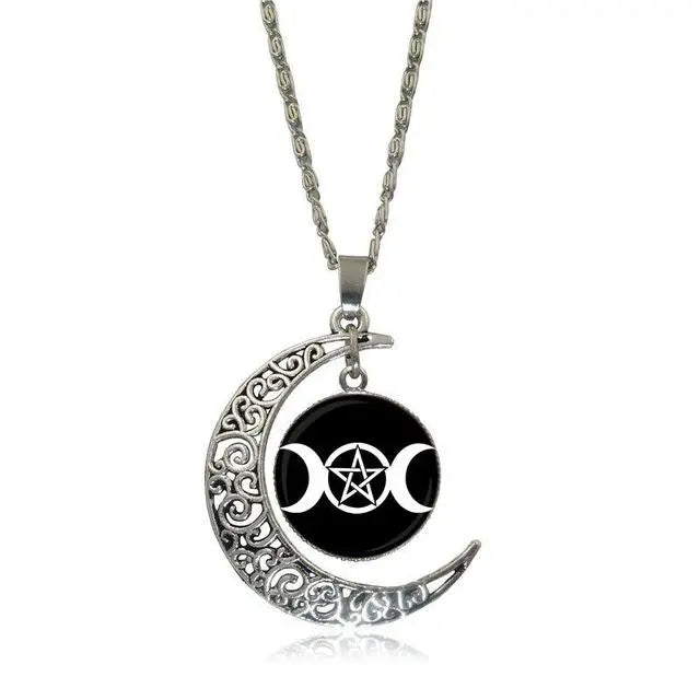 Triple Goddess Moon Necklace - Memoriex 