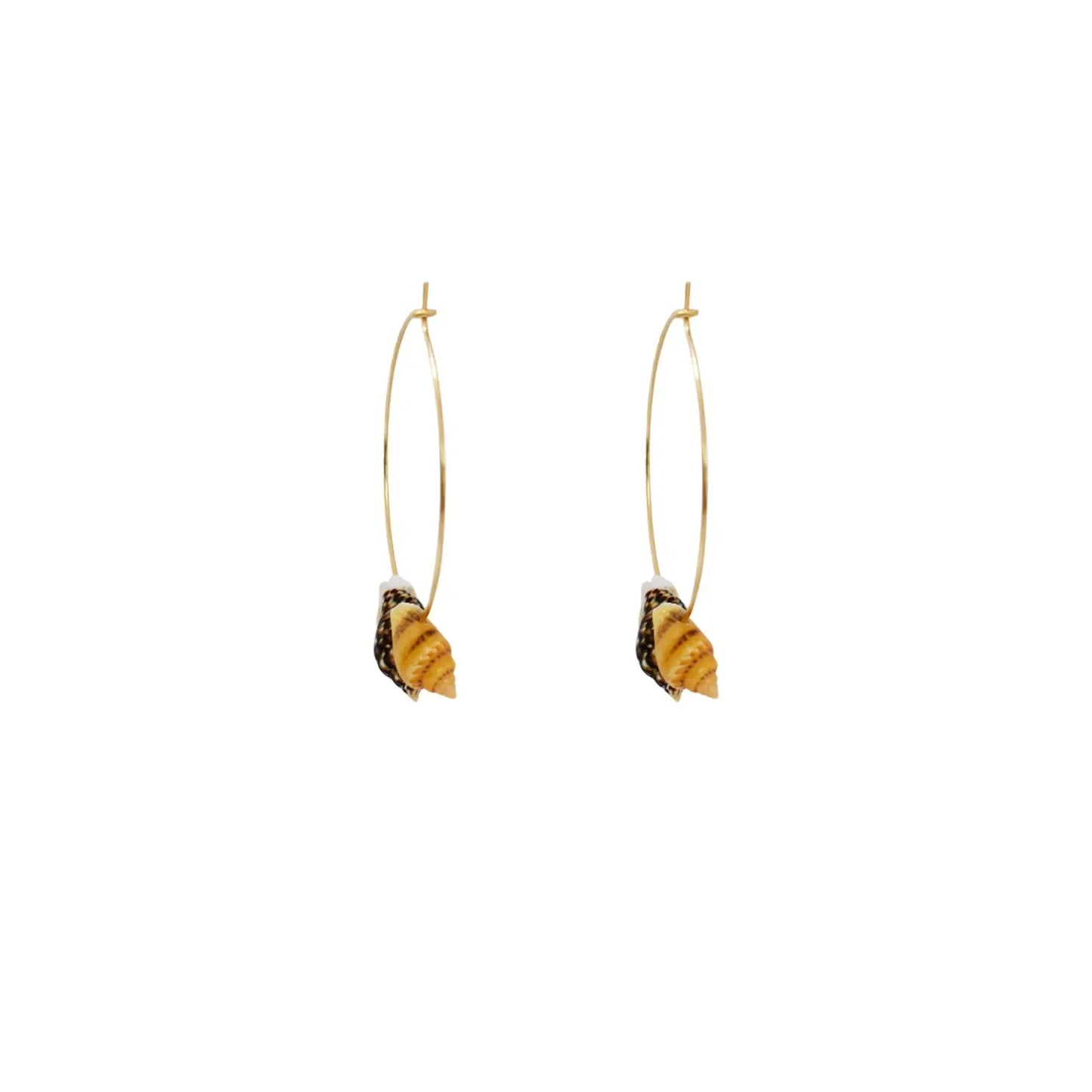 Triple Mini Shell Gold Hoop Earrings - Memoriex