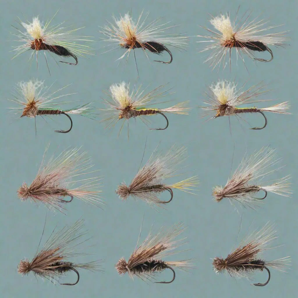  Barbed Dry Flies for Trout Fishing- Freshwater  - set of 12 