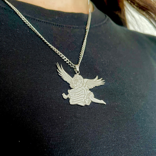 True Romance Cherub Tattoo Necklace - Memoriex 