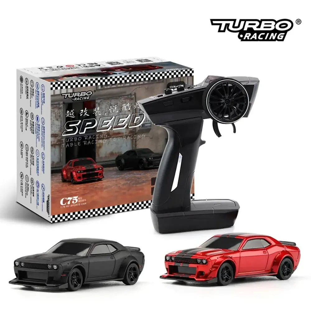 Turbo Racing 1:76 C75 Road Radio-Controlled Car Mini Full Scale Remote Control Car Toy RTR Suitable For Children And Adults - Memoriex 