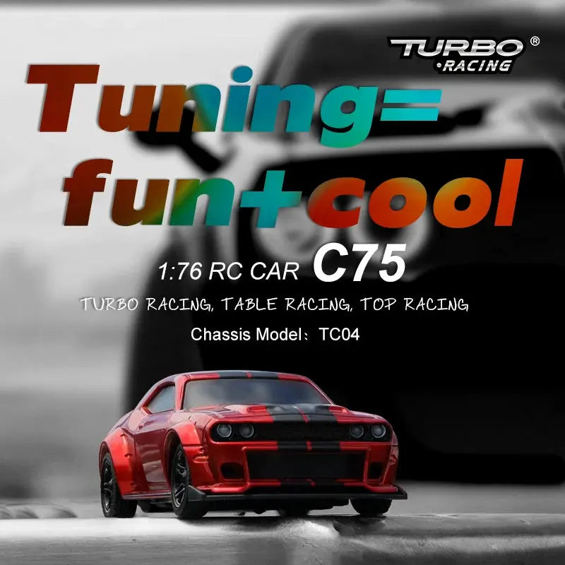 Turbo Racing 1:76 C75 Road Radio-Controlled Car Mini Full Scale Remote Control Car Toy RTR Suitable For Children And Adults - Memoriex 