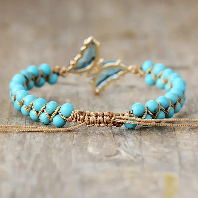 Turquoise Crystal Butterfly Bracelet-1