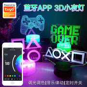 Tuya Smart App Remote Control RGB Colorful Table Lamp LED Acrylic Animation Dimming Color 3D Night Light - Memoriex 