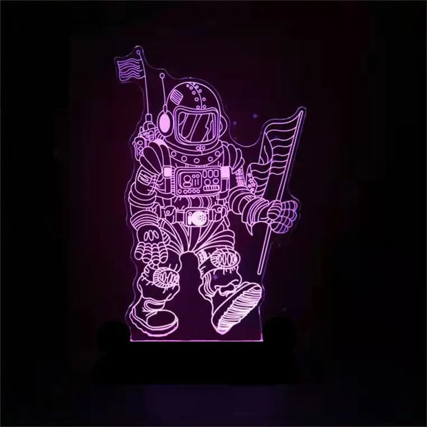 Tuya Smart App Remote Control RGB Colorful Table Lamp LED Acrylic Animation Dimming Color 3D Night Light - Memoriex 