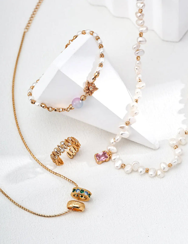 Twined Teardrop Zircon Ring-3