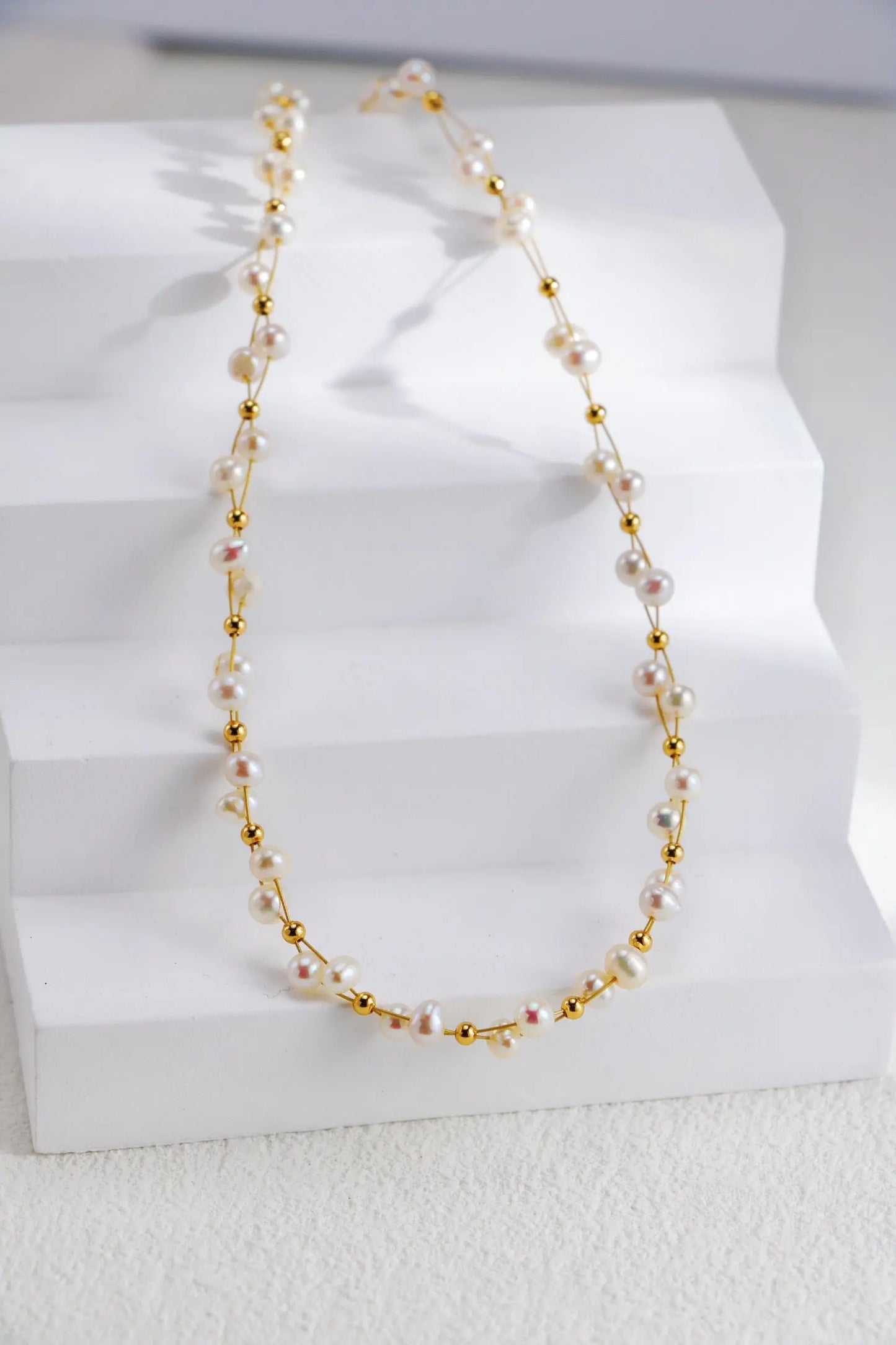 Twisted Freshwater Pearl Beads Necklace - Memoriex