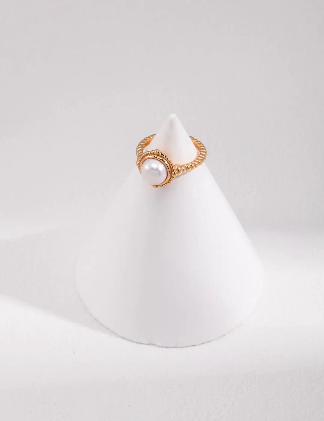 Twisted Pearl Adjustable Open Ring - Memoriex