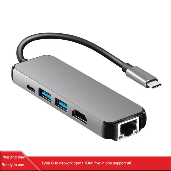 Type C docking station Type-C to HDMI 4K Gigabit Ethernet card 3.0HUB all in one - Memoriex 
