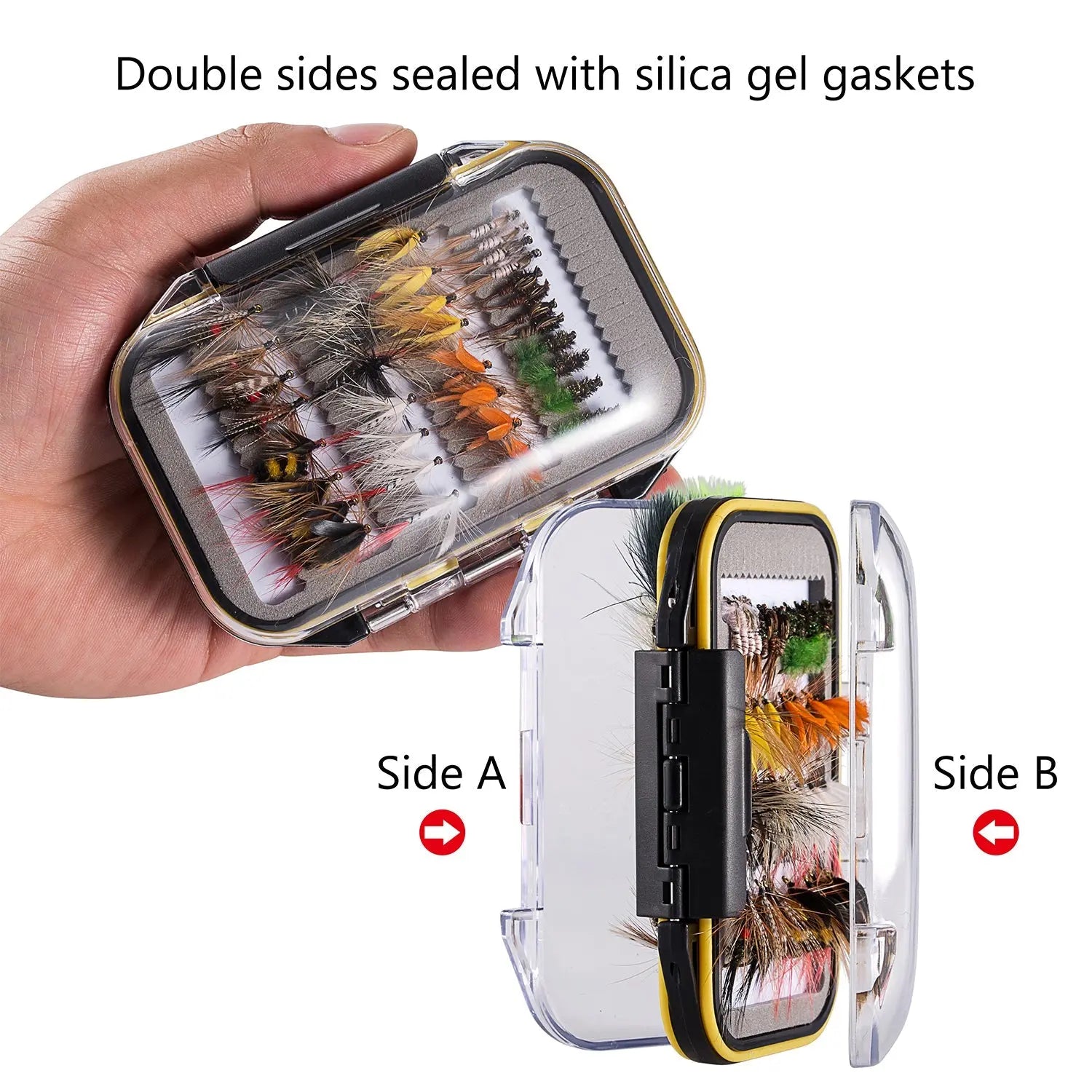 72 Pcs Fly Fishing Assorted Flies Kit with Waterproof Fly Box-4