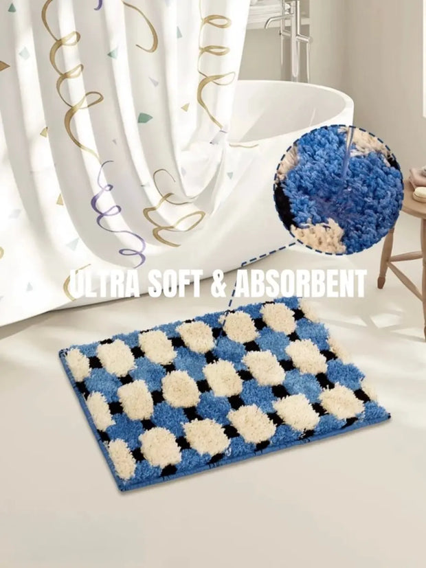Ultra Soft Modern Geometric Bath Rug, Absorbent, Anti-slippery Mat - Memoriex 