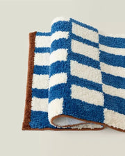 Ultra Soft Retro Checker Bath Rug, Absorbent, Anti-slippery Mat - Memoriex 