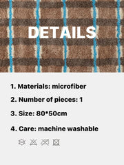 Ultra Soft Retro Earthy Tone Checker Bath Rug, Absorbent Mat - Memoriex 
